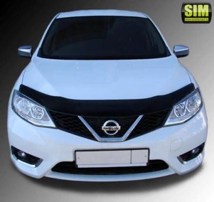 Дефлектор капота (мухобойка) Nissan Tiida 2015- (Ниссан Тиида) SIM